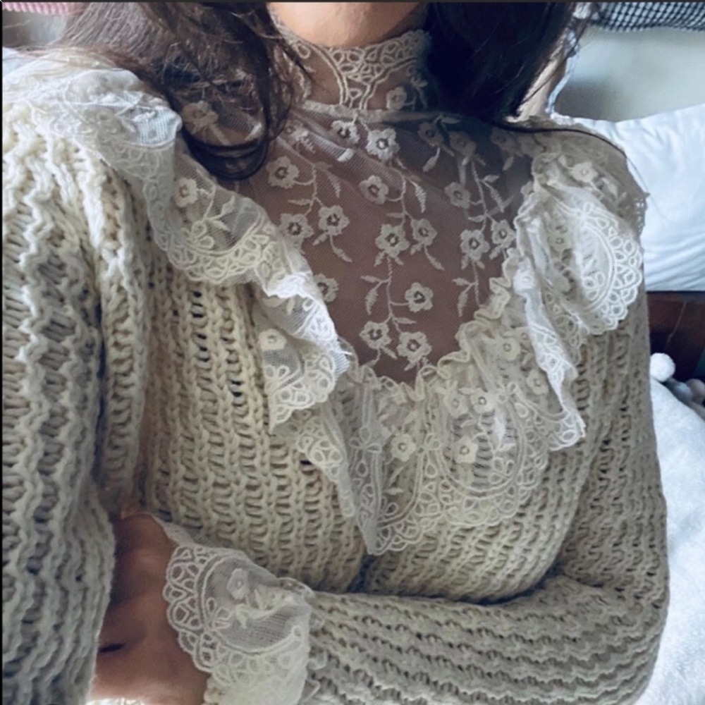 Zara ruffle knit sweater